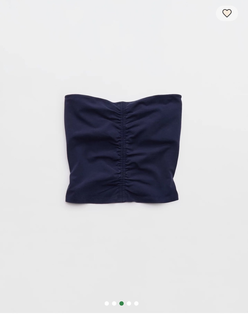 aerie Navy Ruched Strapless Tube Top